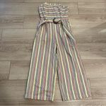 Moon River  Bandeau Jumpsuit Waist Belt Multi Strapless Stripe Size M Photo 1