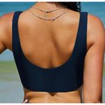 Zaful  Front Knot Bikini Top Size XXL Dark Blue New With Tag Photo 1
