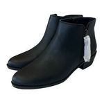 Zodiac Val Western Bootie Black Faux Leather Women's Sz 9M Low Stacked Heel NWB Photo 0