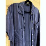 Zilicremo Blue Shirt Dress Short Sleeve Button‎ Down Pockets Casual Size L Size L Photo 1