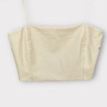 ZARA Like New. Cream Leather Women's Crop Top Photo 1