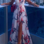 Simplicity  Red and Black Floral Maxi Dress Photo 0