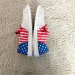 Hey Dude  Women's Sneakers - Red, White, and Blue Photo 4