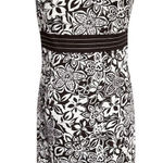 Ann Taylor  LOFT Women's Floral Sheath Dress Brown White Size 6 Sleeveless Photo 0