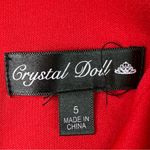 Crystal Doll Crystal Dolls Size 5 Red Long Sleeve Sweetheart Neckline Sheath BodyCon Dress Photo 8