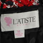 L’Atiste Womens Short Dress Medium Red Black Plaid Tweed Y2K Retro Holiday Party Photo 8