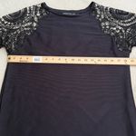 Generation Love  Black Lace Shoulders Long Sleeve Ribbed Pullover Top Size Small Photo 6