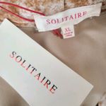 Anthropologie Solitaire Tan White Suedette Open Front Kimono Sleeve Jacket Sz L Photo 6