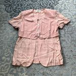 Vintage Casual Corner Button Down Blouse With Built In Vest Pink 16 Photo 0