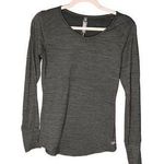 N.Y.L. Athletic Long Sleeve Workout Top Grey Thumb Hole Quality Fabric Comfort Gray Photo 0