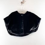 Talbots  Faux Fur Cropped Shrug Vest Black Medium Photo 3