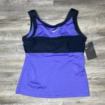 Nike Swim Women's Purple/Black Sport Mesh High Neck Tankini Swim Top sz XS Photo 0