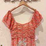 Lost + Wander Sunnyville Midi Dress in Orange Multi Floral OS NWT Photo 4
