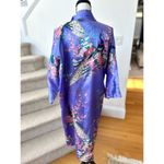 Vintage Purple Satin Peacock & Pink Lotus Open Kimono Robe Size undefined Photo 1