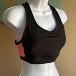 Gap medium sports bra comfy cotton black and coral mesh racerback stretchy Photo 0