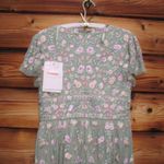 Mac Duggal  35104 Green Multicolor Embroidered V Neck Cap Sleeve Midi Dress Photo 10