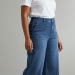 Spanx High Waist Cropped Wide Leg Shaping Jeans Women 1X 36X25 Tummy Control Photo 0
