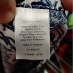 Talbots Size 4 Blue White Paisley Floral Straight Leg Pull-On Elastic Waist Pant Photo 4