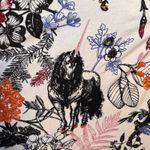 Modcloth Floral Burgundy Unicorn Fit & Flare Dress Whimsical Fairytale Medieval Photo 8