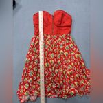 Xhilaration  XS‎ Orange Multicolored Floral Mini Dress Strapless Zip Top Cotton Photo 6
