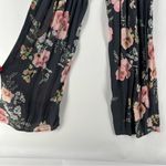 Roe + May Floral Print Crepe Halter‎ Tie Neck Wide Leg Jumpsuit Gray Photo 10
