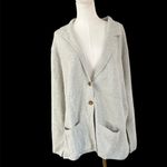 Lands' End Lands’ End Fine Cotton Button Front Blazer Sweater, Light Grey Size 2XL, NWOT Photo 4