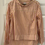 J.Crew Striped Shirt White Pink Brown Size 4 Photo 0