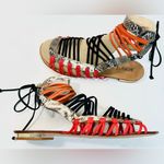 Schutz  “Agathe” Snake Embossed Leather Gladiator Sandal size 9.5 Photo 2
