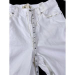 Madewell White Denim Low Slung Baggy Crop White Jeans Wide Leg Raw Hem Size 25 Photo 8