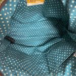 Fossil Vintage Quilted Purse Tote Flower Boho Leather Zipper Olive Green Brown Photo 10