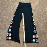 Elan  Pant Women’s Med Boho Knit Crochet Flare Swim Cover Up Resort Wear Black Photo 7