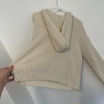 Forever 21 + Plus Size Solid Cream Ivory Sweater Material Knit Hoodie Sweatshirt Photo 10
