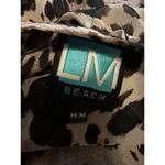 LM Beach Swim Coverup Leopard Print Gold Collar Size M Brown Size M Photo 4