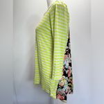 Le lis Lime Mixed Print Green & Pale Gray Striped with Navy Floral Back Panel M Photo 5