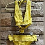 Becca Rebecca Virtue yellow paisley print halter bikini set Medium Photo 9