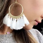 White Tassel Earrings Photo 0