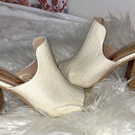 Seven 7 Isabella Crocodile Embossed Mule Sz 8 Ivory Color Photo 0