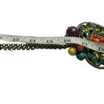 Womens Y2K‎ Vintage Chunky 3" Silver Tone Beaded Heart Chain Opera Rope Necklace Blue Photo 5