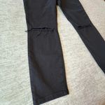 frame denim FRAME Ali High Rise Cigarette Black Distressed Knee Denim Jeans Size 31 Womens‎ Photo 2