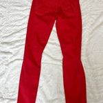 MOTHER Denim Mother The Looker Ankle Fray Red Distressed Skinny Jeans Photo 7