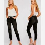 Free People About a Girl Ripped Vintage Style Skinny Stretch Jeans Black 25 Photo 1