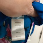 West Kei Turquoise Blue Floral Women's Faux Wrap 3/4 Sleeve Blouse Photo 2