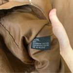 Vintage G Collection Genuine Leather Moto Jacket Contrast Stitch Belt Camel Tan Photo 8