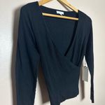 Leith SALE! Black Faux Wrap Sweater Size S NWT Photo 2