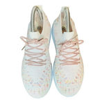 KNIT LACE‎ UP SNEAKERS PASTEL COLOR DETAILS PINK WHITE WOMEN'S SIZE 8.5 Photo 5