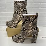 Michael Kors Parker Snake Embossed Faux Leather Platform Boots Photo 1