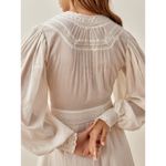 Reformation Dress Elisabetta Lace Long-Sleeve Cotton Mini Peasant Cream 10 EUC Photo 9
