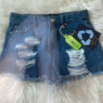 Indigo Rein Super High Rise Distressed Denim Shorts, NWT Photo 0