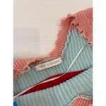 Fox + Hawk Color Block Cropped Distressed Stripe Sweater Multicolor Size S Red Photo 2