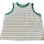 Mother Strong and Silent Type Pocket Tank Top Shirt Green Multi Stripe Sz Large Photo 0